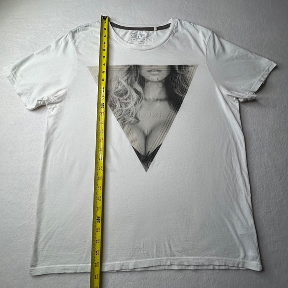 Guess Mens Rare Graphic XL Tee Shirt Sexy Woman White - Picture 6 of 12